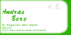 andras bere business card